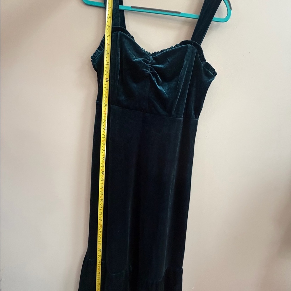 Betsey Johnson Dark Emerald Green Velvet Evening Casual Party Dress 90s Y2K - Picture 13 of 14